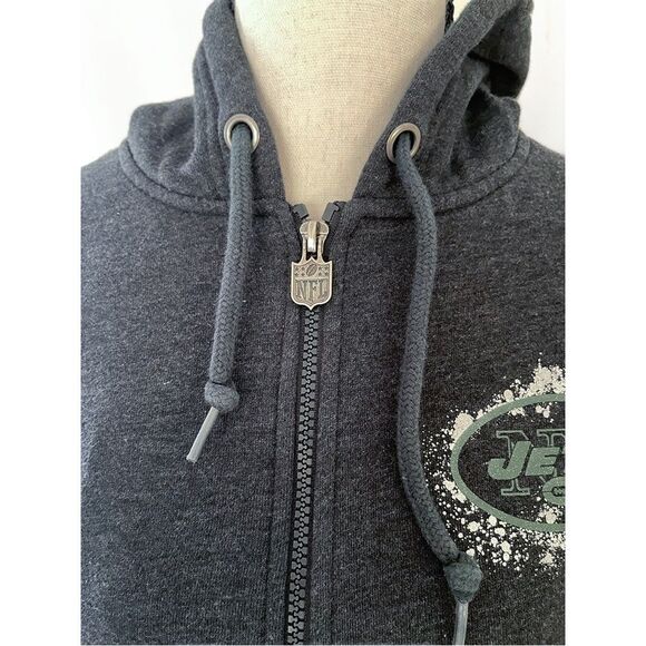 NFL NY Jets Hoodie |  Zip Up, Paint Splatter Logo - Picture 2 of 9
